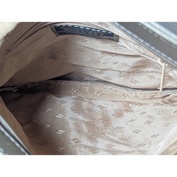 DAWLI Leather Crossbody Purse Handbag Metallic Gold Zip Closure Pockets USA Made - Picture 11 of 12